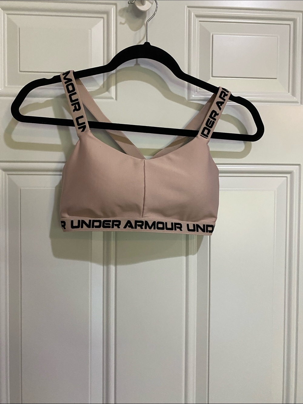 Under Armour Blush Pink Branded Elastic Sports Bra